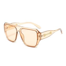 Square Sunglasses Women Oversized Sunglass Vintage Sun Glass Men Fashion Luxury Designer Eyewear UV400 Gradient Shades (Lens Color: champagne)