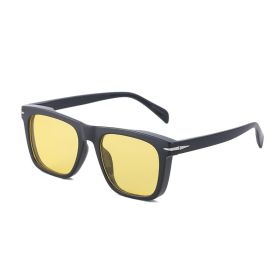 Fashion Square Sunglasses Women Leopard Glasses Retro Sunglass Men Luxury Designer Eyewear UV400 Sun Glass Yellow Clear Shades (Lens Color: black yellow)