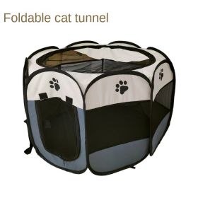 Oxford cloth folding pet tent cat kennel dog kennel cat delivery room indoor pet fence octagonal pet fence (Color: Yellow & Black, size: 90*90*58 cm)