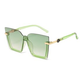 Sunglasses Ocean Slices Multicolor Personality Trend Sunglasses Fashion Sunglasses for Men and Women Sunglasses (colour: Light green frame double green sheet)