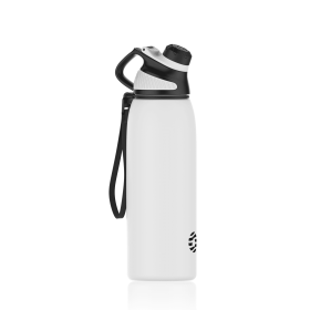 Healter Leakproof Free Drinking Water Bottle with Spout Lid for; Stainless Steel Sports Water Bottle for Fitness;  Gym and Outdoor Sports (Color: White, size: 20oz)