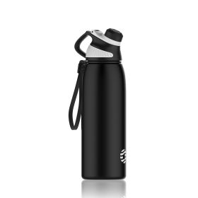 Healter Leakproof Free Drinking Water Bottle with Spout Lid for; Stainless Steel Sports Water Bottle for Fitness;  Gym and Outdoor Sports (Color: Black, size: 34 oz)