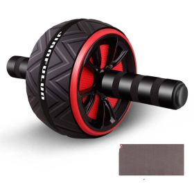 Abdominal Muscle Mute Abdominal Fitness Device Exercise Fitness Weight Loss Fitness Wheel For Men And Women (Color: Black Red)