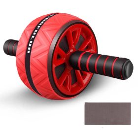 Abdominal Muscle Mute Abdominal Fitness Device Exercise Fitness Weight Loss Fitness Wheel For Men And Women (Color: Red)