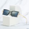 Fashion Square Personality Sunglasses Women Rectangle Sunglass Vintage Hollow Out Sun Glass Men Eyewear UV400 Black Brown Shades