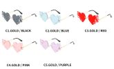 Fashion Heart Shape Sunglasses Women Rimless Sunglass Vintage Sun Glasses Female Eyewear UV400 Ocean Lens Luxury Shades