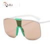 Fashionable and modern color metal one-piece sunglasses for men and women large frame integrated sunglasses