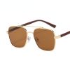 Fashion Square Sunglasses Women Double Bridge Glasses Retro Sunglass Men Mental Ocean Lens Eyewear UV400 Sun Glass Brown Shades