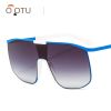 Fashionable and modern color metal one-piece sunglasses for men and women large frame integrated sunglasses