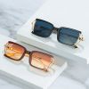 Fashion Square Personality Sunglasses Women Rectangle Sunglass Vintage Hollow Out Sun Glass Men Eyewear UV400 Black Brown Shades