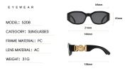 Fashion Small Square Sunglasses Women Retro Shades UV400 Black Brown Ocean Gradient Lens Men Club Sun Glasses