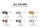 Women Sunglasses Fashion Square Sunglass Steam Punk Metal Sun Glasses Retro Men UV400 Black Brown Shades Double Bridge Eyewear