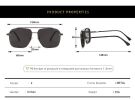 Fashion Square Sunglasses Women Mental Glasses Retro Sunglass Men Double Bridge Black Eyewear UV400 Sun Glass Gradient Shades