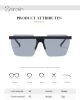 Fashion Rimless Square Sunglasses Women Glasses Retro Sunglass Men Ocean Lens Eyewear UV400 Sun Glass Gradient Brown Shades