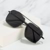 Fashion Square Sunglasses Women Mental Glasses Retro Sunglass Men Double Bridge Black Eyewear UV400 Sun Glass Gradient Shades