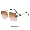 Fashion Square Sunglasses Women Rimless Glasses Retro Brown Sunglass Men Luxury Designer Eyewear UV400 Sun Glass Gradient Shades