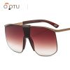 Fashionable and modern color metal one-piece sunglasses for men and women large frame integrated sunglasses