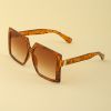 Fashion Square Sunglasses Women Oversized Glasses Retro Sunglass Men Luxury Brand Eyewear UV400 Sun Glass Gradient Brown Shades