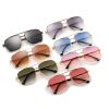 Fashion Square Sunglasses Women Mental Glasses Retro Sunglass Men Double Bridge Black Eyewear UV400 Sun Glass Gradient Shades